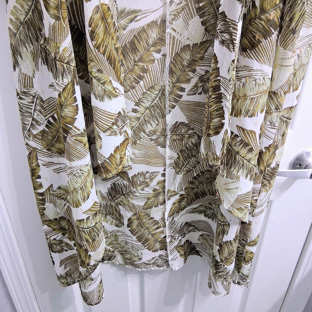 Kimono Duster Tropical Print Botanical Palm Leaves Long Length Gypsy Moondust - Picture 6 of 17